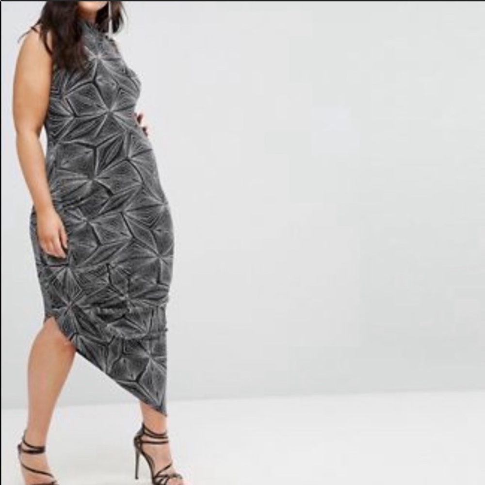 ASOS Curve glitter geo pattern dress